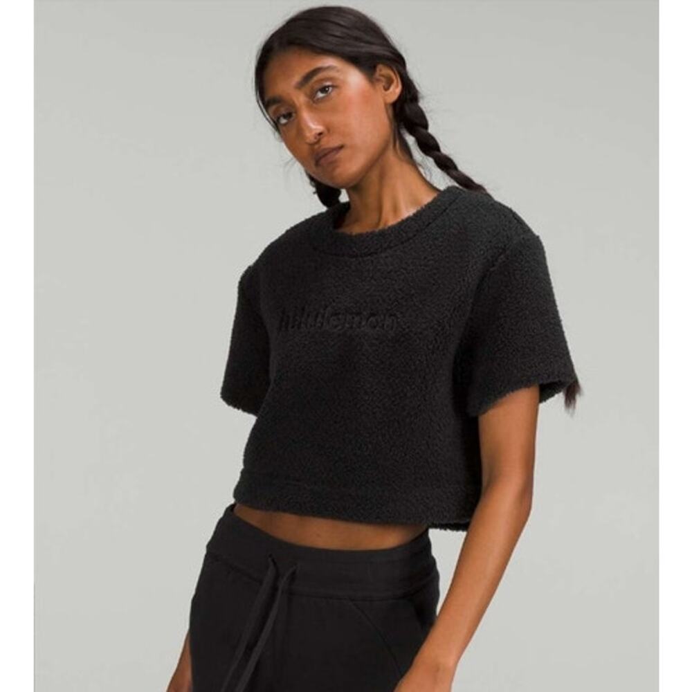 Lululemon Textured Fleece Embroidered Logo T-Shirt